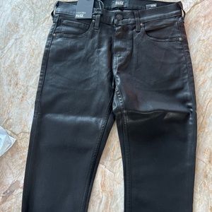 Paige waxed black mens jeans